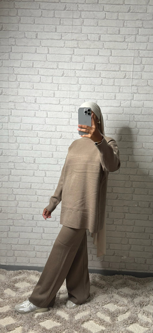 Ensemble effet CACHEMIRE - TAUPE